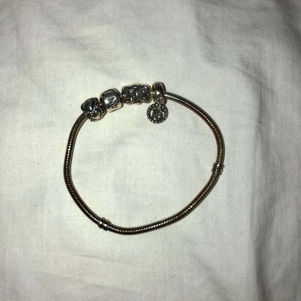Pandora bracelet with charms